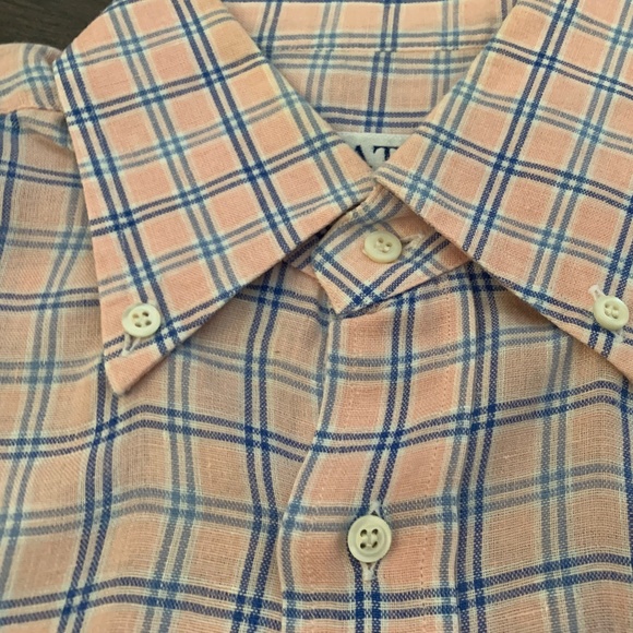 "DATTI Roma" Men's long sleeves woven linen plaid shirt - Picture 4 of 8